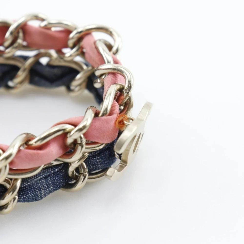 CHANEL Pink Logo Charm Bracelet